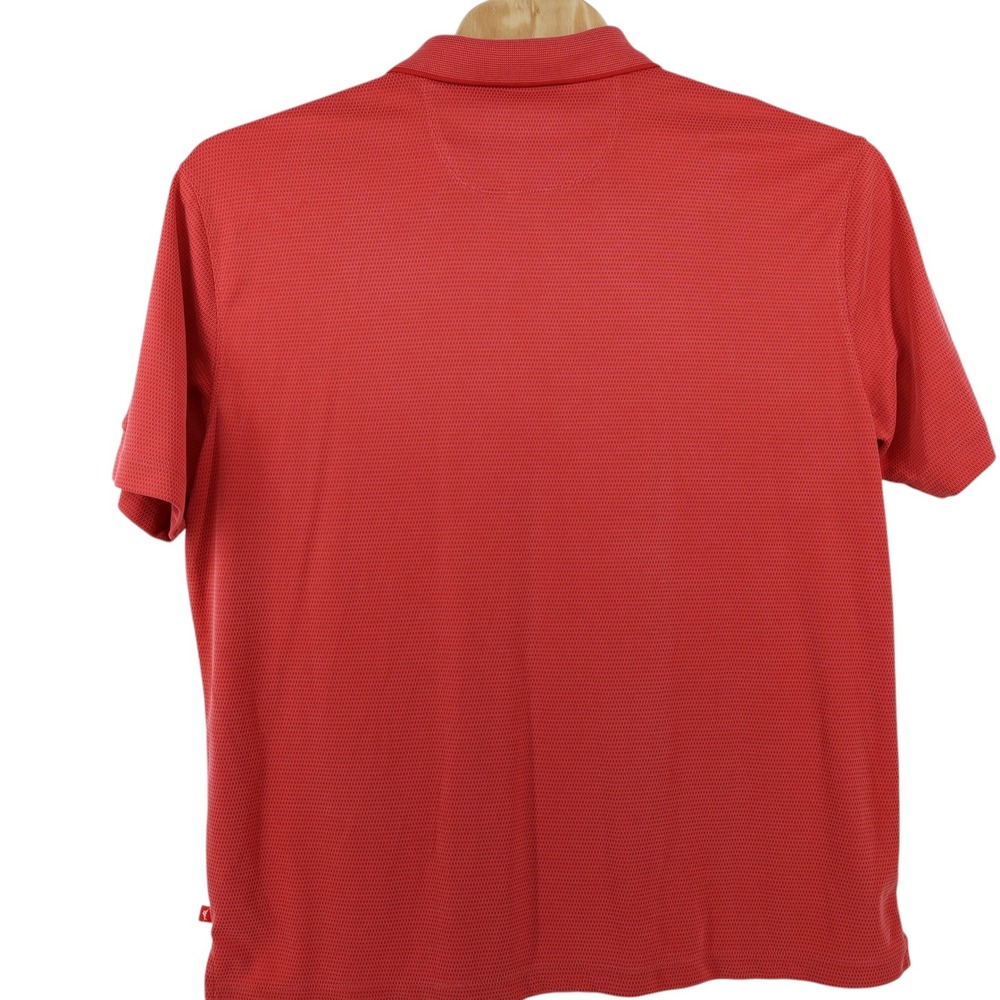Tommy Bahama Mens XXL Redish Orange Waffle Knit‎ Polo Shirt eModal Blend Logo - Picture 3 of 7